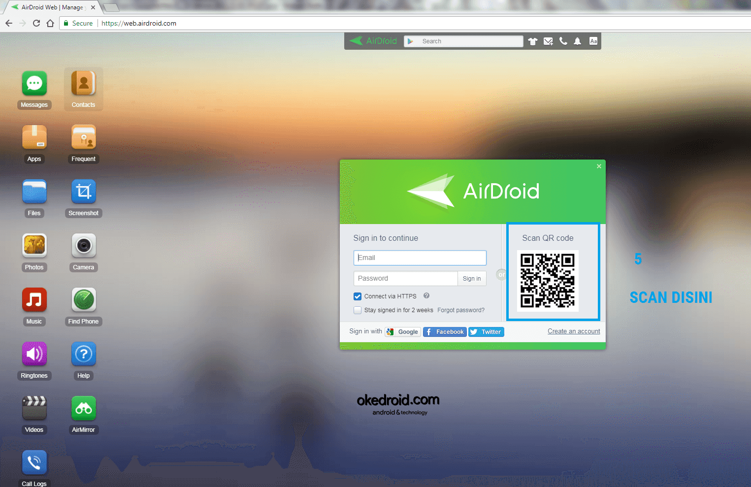 web airdroid for pc